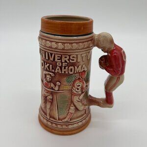 VINTAGE UNIVERSITY OF OKLAHOMA OU SOONERS FOOTBALL BASEBALL SPORTS STEIN JAPAN